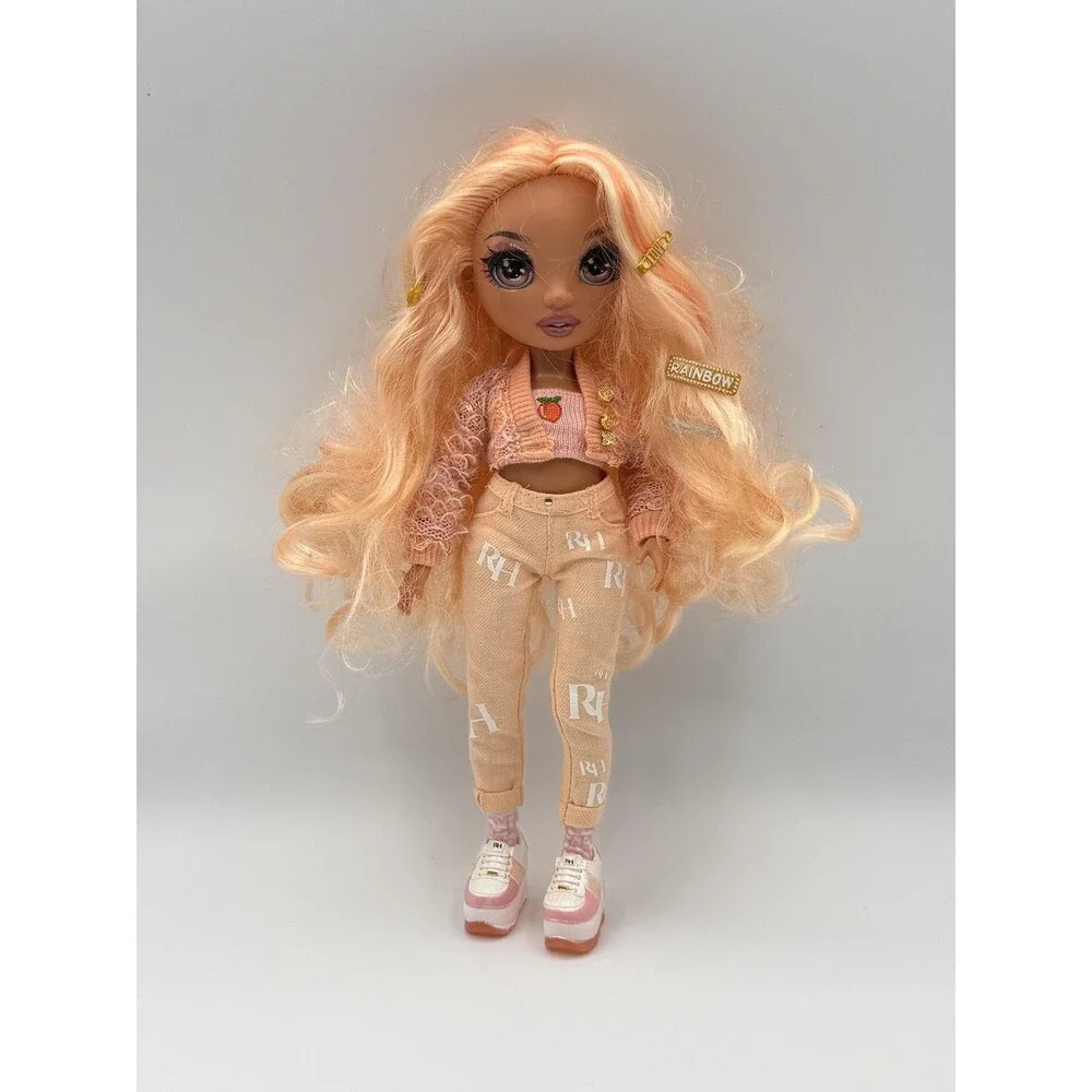 Rainbow High Georgia Bloom Fashion Doll 11 In Peach Curly Hair Outfit Shoes